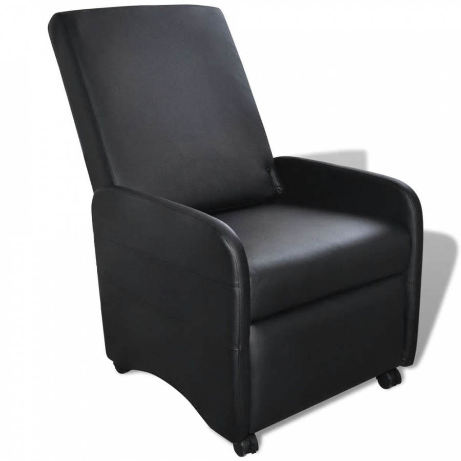 Zdjęcia - Krzesło VIDA Fotel składany skóra syntetyczna czarny 