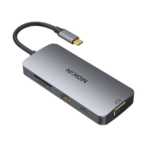 Фото - Кардридер / USB-хаб Mokin Adapter MOKiN 8w1 USB-C do 3x USB 3.0 + HDMI + USB-C + VGA + SD Card