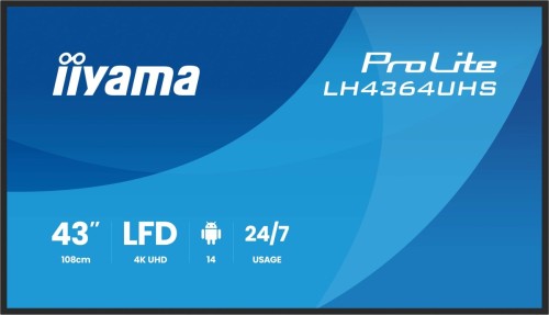 Płaski ekran iiyama LH4364UHS-B1AG 43 cale LCD UHD - 109,2 cm