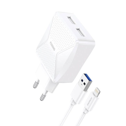 Фото - Зарядний пристрій Foneng Ładowarka sieciowa  EU35 2x USB + kabel USB do Lightning 2.4A 