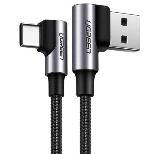 Фото - Кабель Ugreen Kabel USB-C do USB-A 2.0 kątowy  US176, 3A, 3m  (czarny)