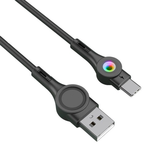 Фото - Кабель Foneng Kabel USB do USB-C  X59, LED, 3A, 1m  (czarny)