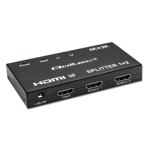 Zdjęcia - Czytnik kart pamięci / hub USB Qoltec ROZDZIELACZ SPLITTER 2XHDMI 4KX2K | 3.4GB/S 