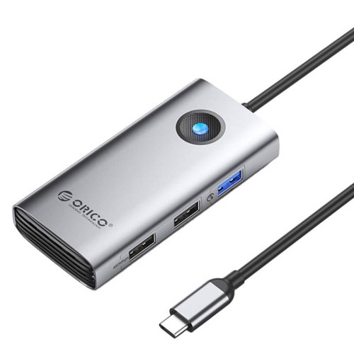 Фото - Кардридер / USB-хаб Orico Stacja dokująca HUB 5w1  USB-C, HDMI, 2xUSB  (szara)