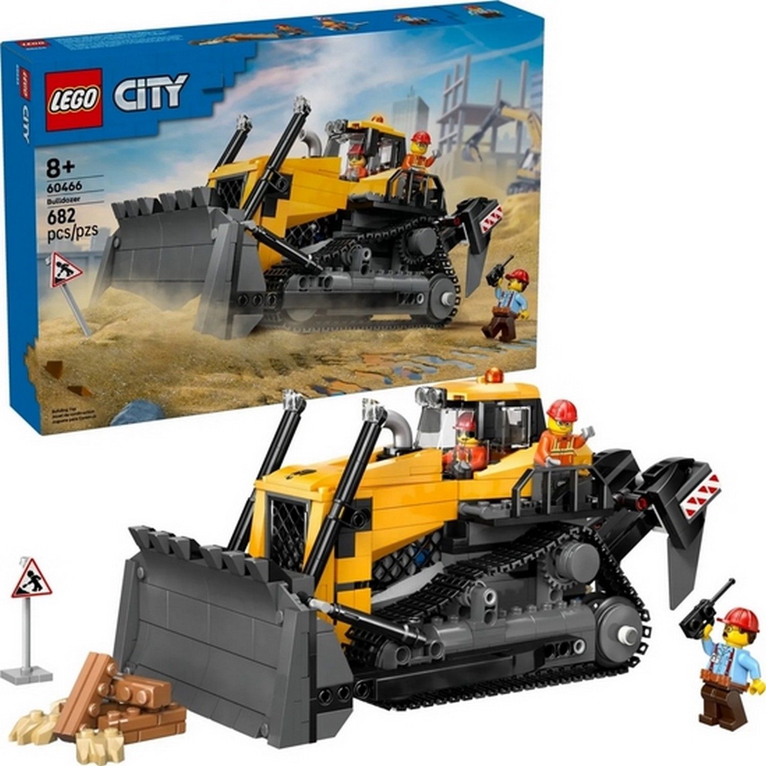 Klocki konstrukcyjne LEGO City 60466 Żółty Buldożer Z Ładowarką