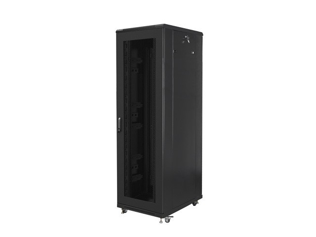 Stojąca Lanberg szafa rack stojąca 19'' 42U 800x800 czarna drzwi perforowane