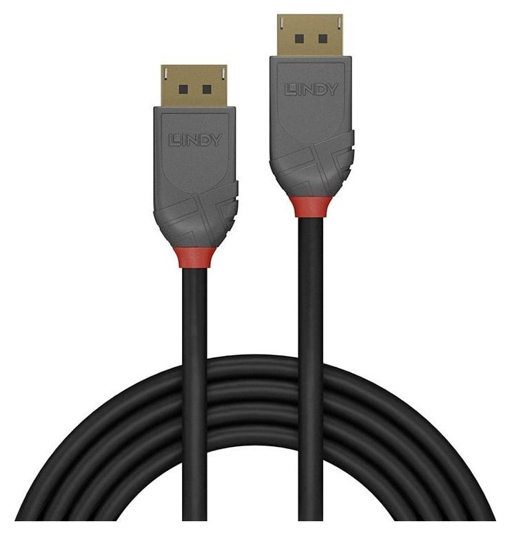 Фото - Кабель Lindy DisplayPort 1.4, Anthra Line 8K UHD M/M, czarny, 1m KA-AV-LNDY-0028 