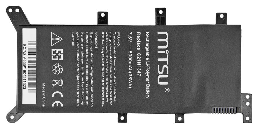 Фото - Акумулятор для ноутбука MITSU Zamiennik  do Asus A555 F555 K555 5000 mAh  - 7.4 - 7.6 Volt N (38 Wh)