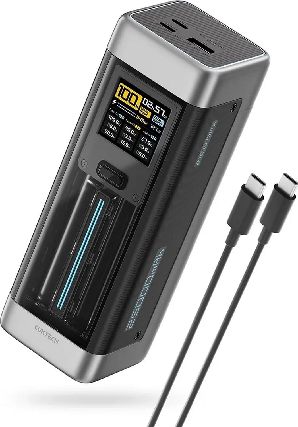 Cuktech CUK00P23GLBK 25000 mAh 2x USB-C USB-A 210W czarny