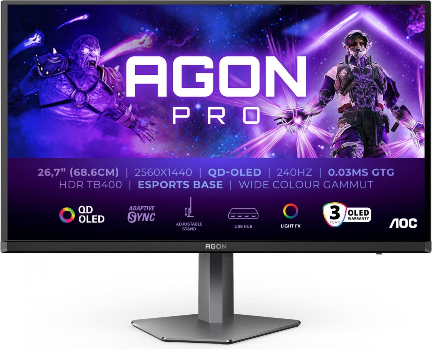 Aoc Agon Pro Ag276qzd2 - 240Hz | Qhd | 27'' | Qd Oled | 0.03Ms Rozmiar 27 Mon-Lcd-Aoc-0611