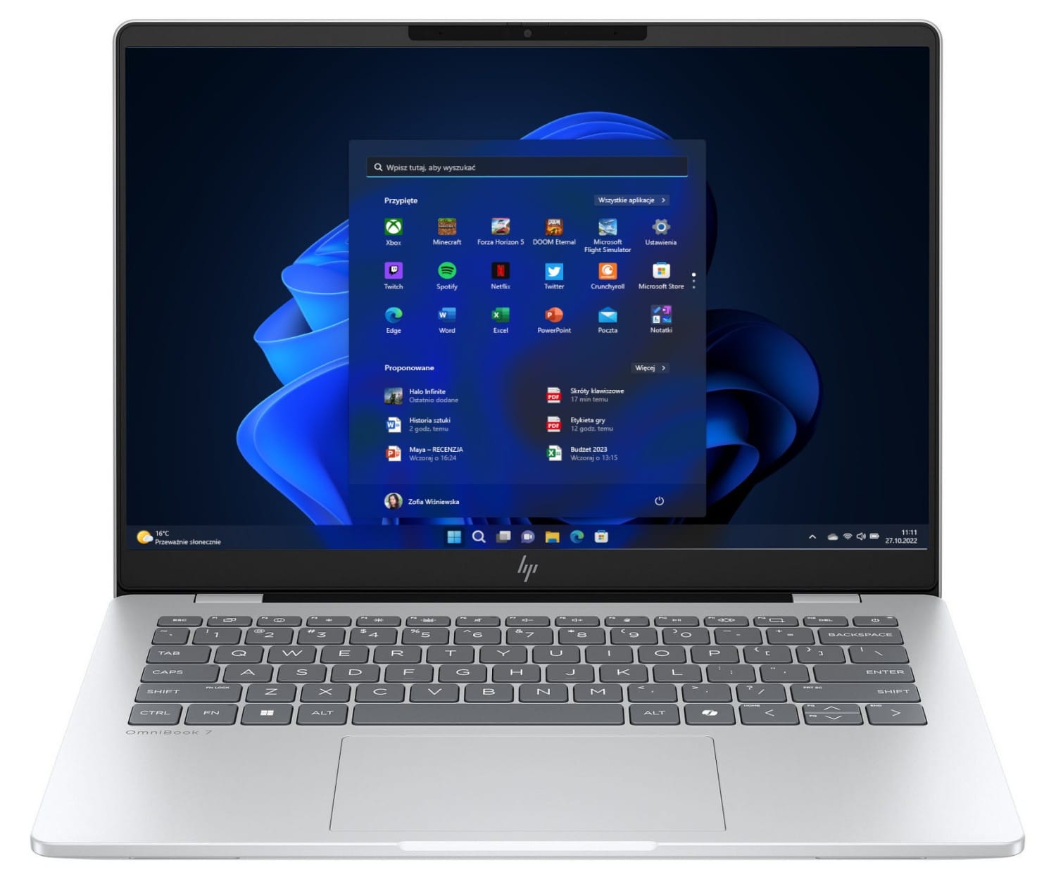 HP OmniBook 7 AI 14 - Ultra 5 225U | 14'' OLED | 16GB | 512GB | W11P | Srebrny
