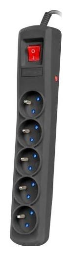 Armac R5 | Listwa zasilająca | przeciwprzepięciowa, 5 gniazd, przewód 5m, czarna