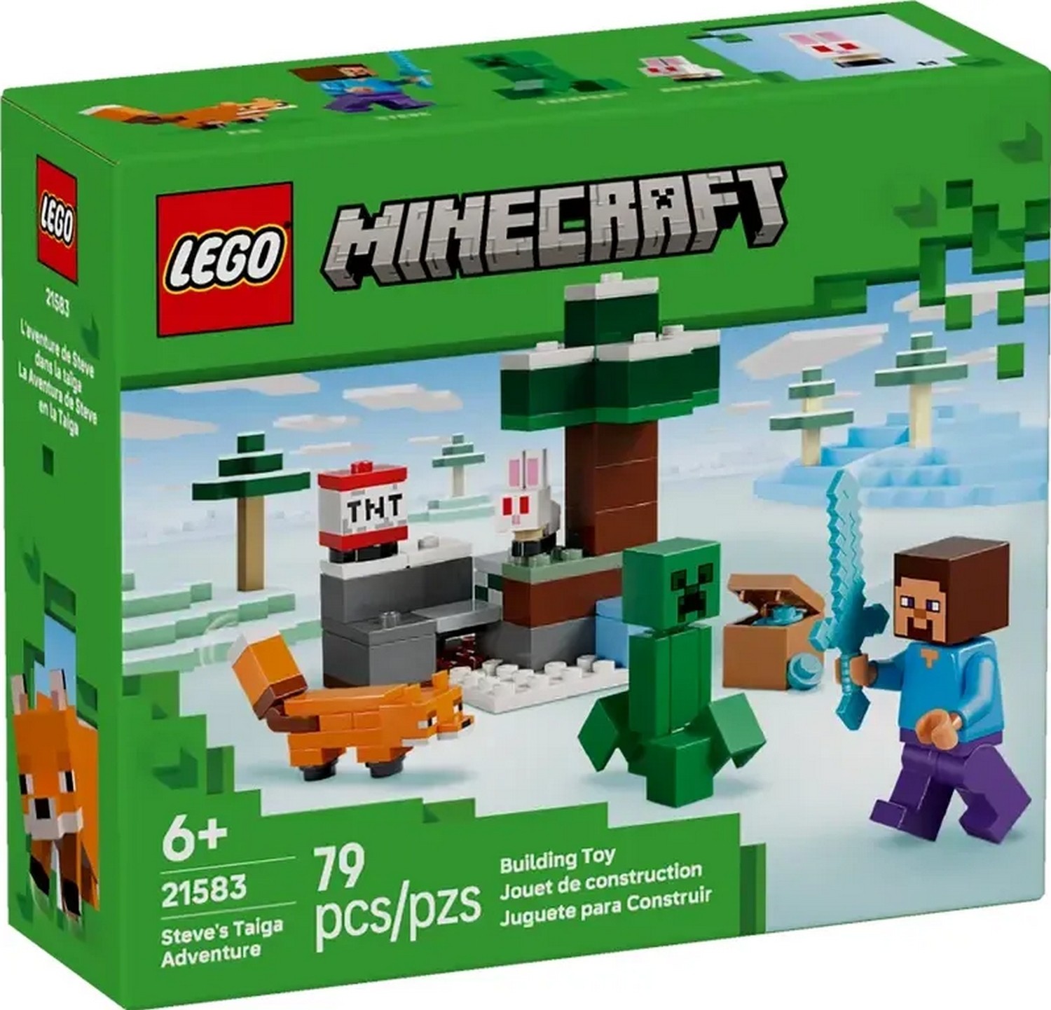 Klocki konstrukcyjne LEGO Minecraft 21583 Przygoda Steve’a w tajdze