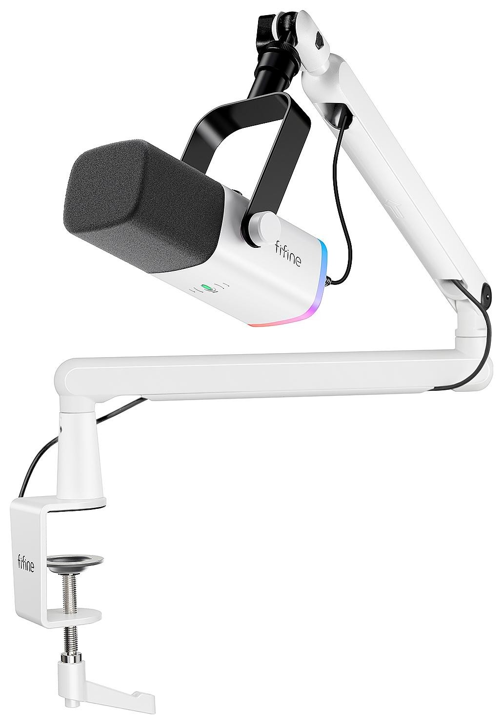 Mikrofon Fifine TAM8 XLR/USB mikrofon studyjny dynamiczny z ramieniem biały