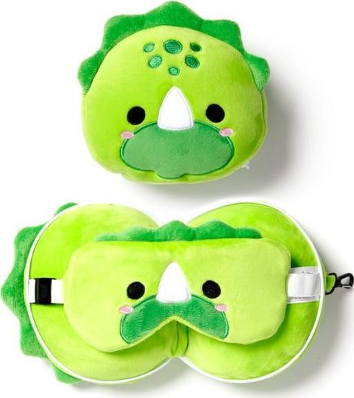 Zestaw Relaxeazzz Dinozaur Pluszowy Zestaw: Poduszka + Opaska Na Oczy