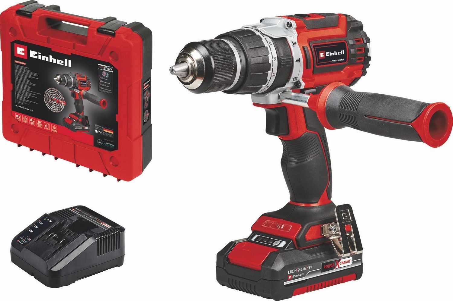 Einhell wiertarko-wkrętarka udarowa TP-CD 18/60 akumulator i ładowarka