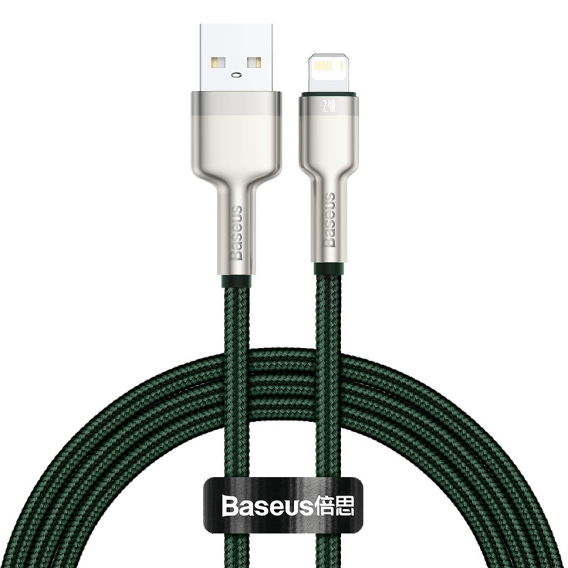 Zdjęcia - Kabel BASEUS lightning - USB-A Cafule, 2.4A, 2m  KA-USB-BSUS-131 (zielony)