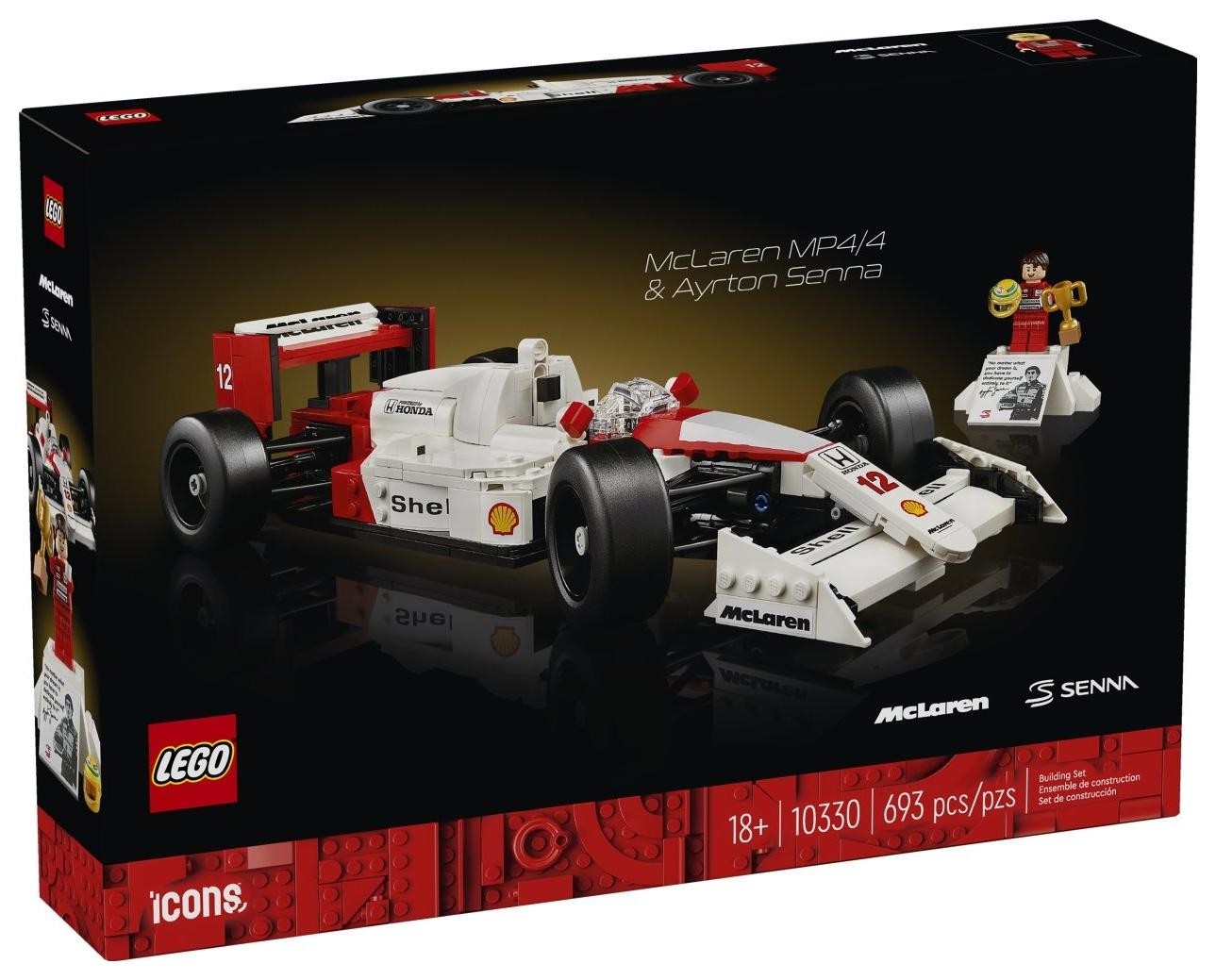Klocki konstrukcyjne LEGO Icons 10330 McLaren MP4/4 i Ayrton Senna