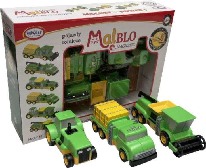 Zdjęcia - Auto dla dzieci Magnetic Magnetyczne MalBlo  Pojazdy rolnicze 321 DZI-ZKLO-MALB-0025 