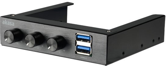 Zdjęcia - Obudowa Akasa regulator obrotów + 2x USB 3.0 – 3.5 Cala – czarny MOD-AKS-015 