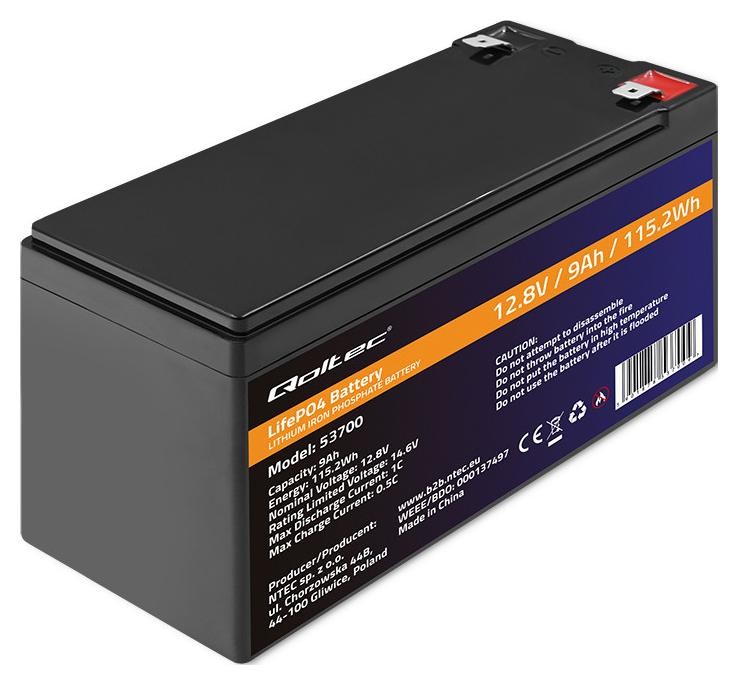 Zdjęcia - Bateria do UPS Qoltec Akumulator LiFePO4 Litowo-Żelazowo-Fosforanowy | 12.8V | 9Ah | 115. 