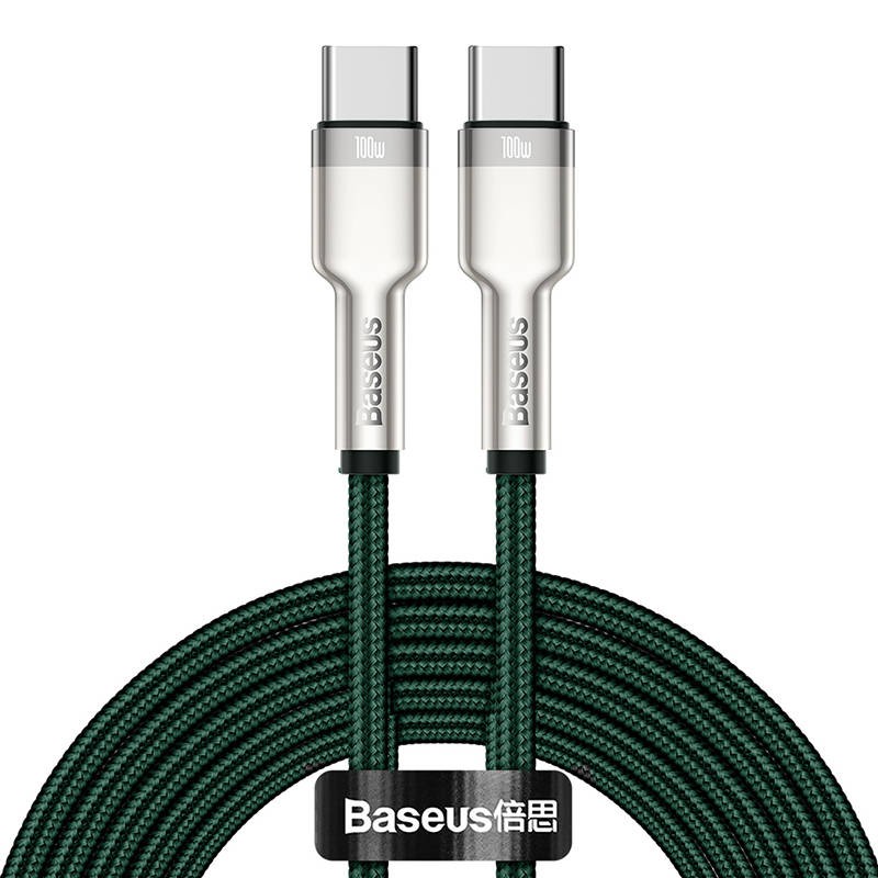 Фото - Кабель BASEUS Cafule USB-C do USB-C, 100W, 2m  KA-USB-BSUS-137 (zielony)