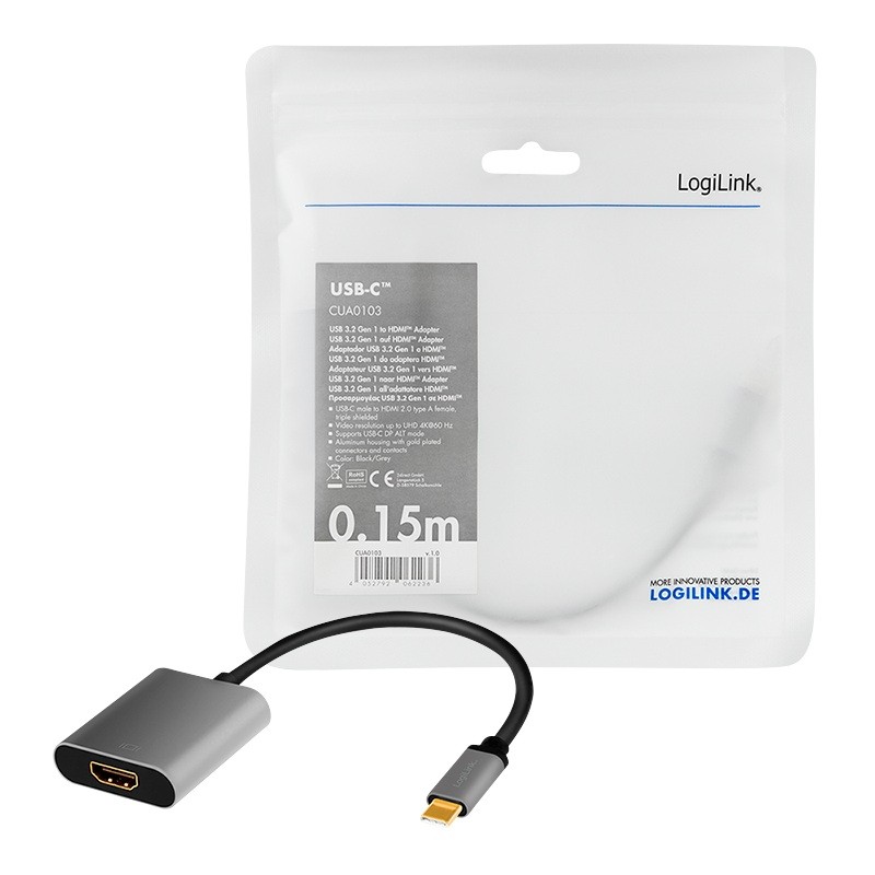 Фото - Кабель LogiLink USB 3.2 USB-C - HDMI USB-LGL-196 