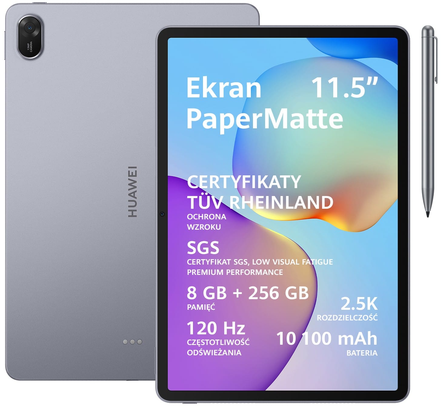 Huawei MatePad 11,5'' 2025 PaperMatte 8/256GB WiFi szary + M-Pencil (3 gen.)
