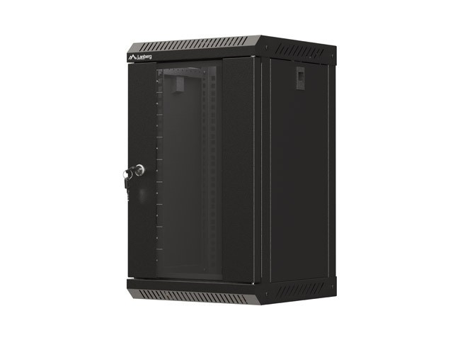 Фото - Серверна шафа Lanberg Szafa rack 10"  szafa rack wisząca 10'' 9U 300x300 czarna drzwi przeszklone  NET-PR-LBG-291 (flat pack)