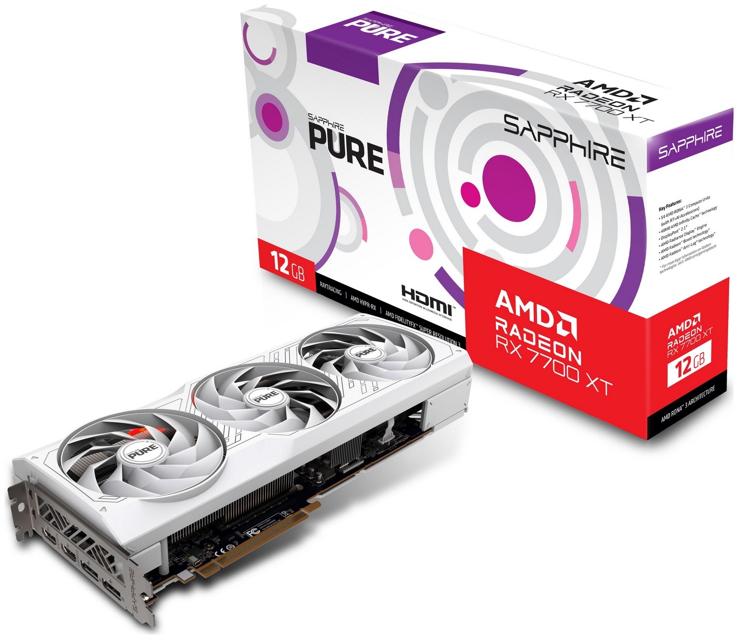 Zdjęcia - Karta graficzna Sapphire Radeon RX 7700 XT Pure 12GB GDDR6 GR-ATIP-SAP-462 