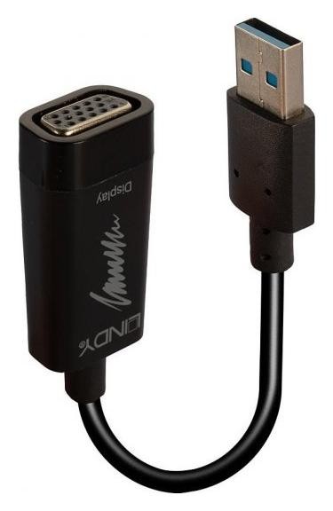 Фото - Кабель Lindy Adapter USB 3.0 - VGA Czarny KA-AV-LNDY-0006 