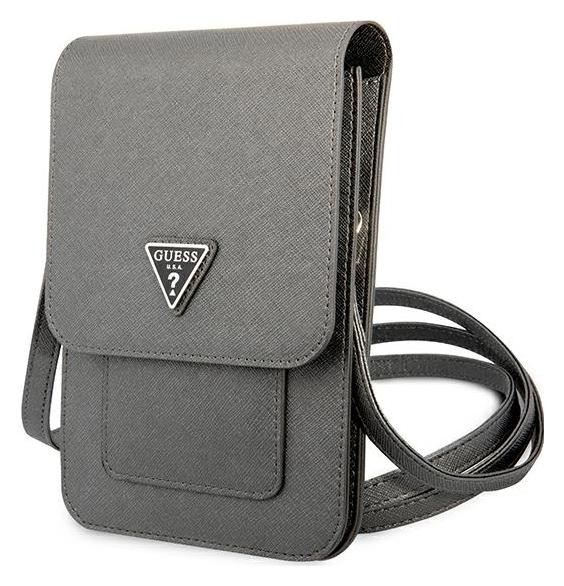 Zdjęcia - Etui GUESS Wallet Saffiano Triangle Logo Phone Bag  TOR-GSM-GUE-1258 (szary)