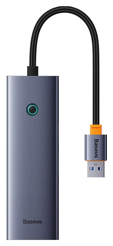 Фото - Кардридер / USB-хаб BASEUS 4w1 UltraJoy USB-A do USB 3.0 + RJ45  USB-BSUS-049 (szary)