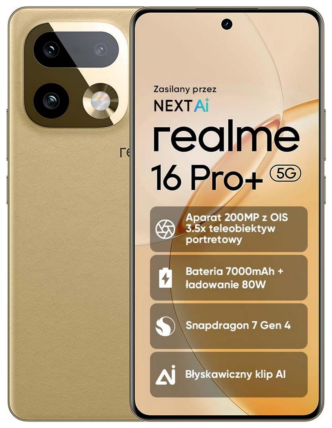 realme 16 Pro+ 5G 12/512GB Master Gold