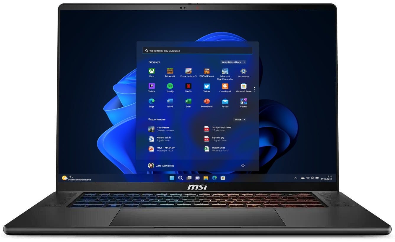 MSI Stealth 16 AI+ B3WGX-044PL Intel Core 9 386H | 16'' | 16GB | 1TB | W11P | RTX 5070