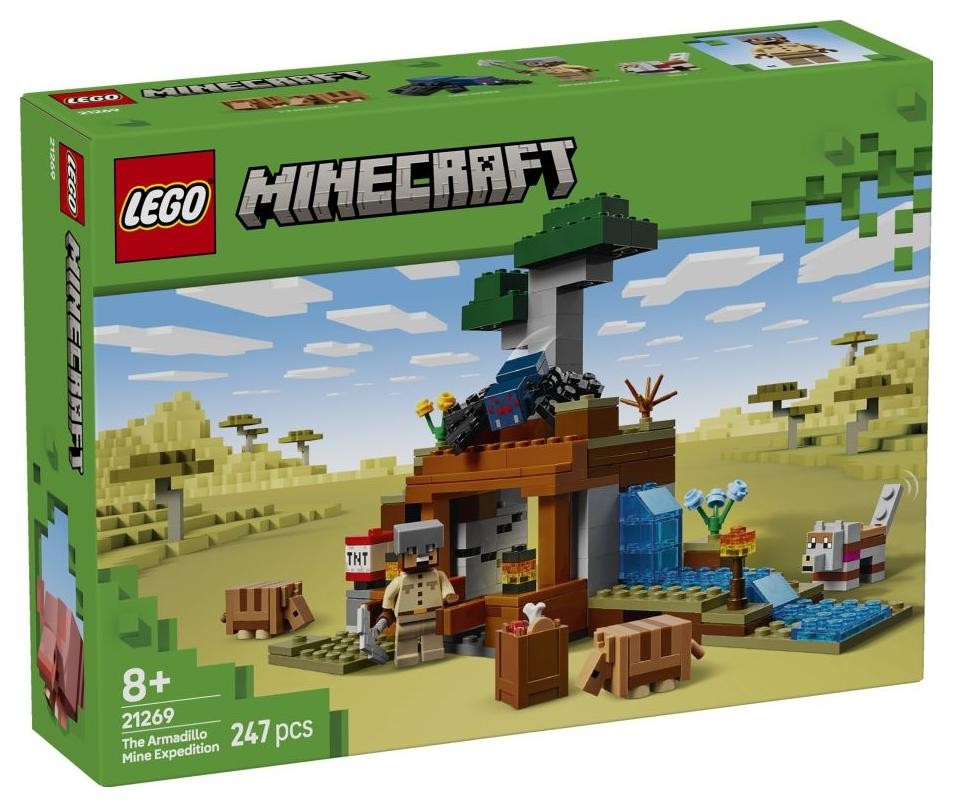 Klocki konstrukcyjne LEGO Minecraft 21269 Wyprawa do pancernikowej kopalni