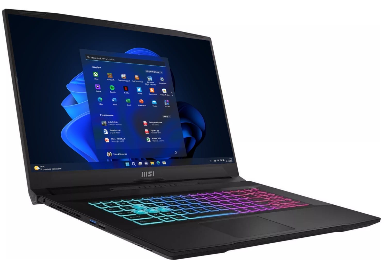 MSI Katana 17 B13UCRK-1619PL - i5-13420H | 17,3'' | 32GB | 512GB | W11P | RTX 3050