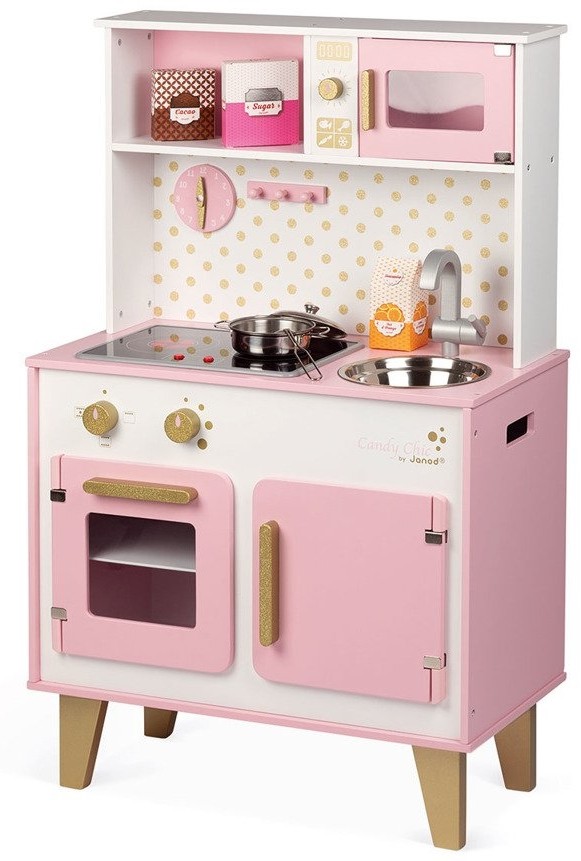 Zestaw do gotowania Janod Candy Chic Duża Kuchnia Drewniana z Dźwiękiem