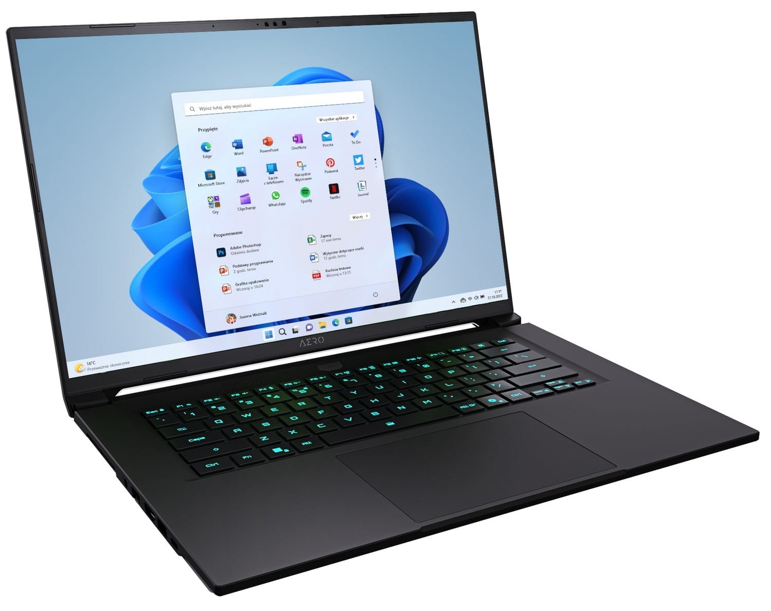 Gigabyte AERO X16 4PHN4EEC64AH AMD Ryzen 9 AI 465 | 16'' | 16GB | 1TB | W11H | RTX 5070 | biały