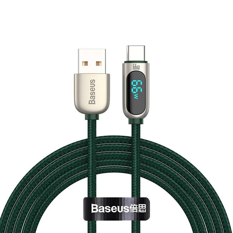 Zdjęcia - Kabel BASEUS Display USB do USB-C, 66W, 2m  KA-USB-BSUS-014 (zielony)