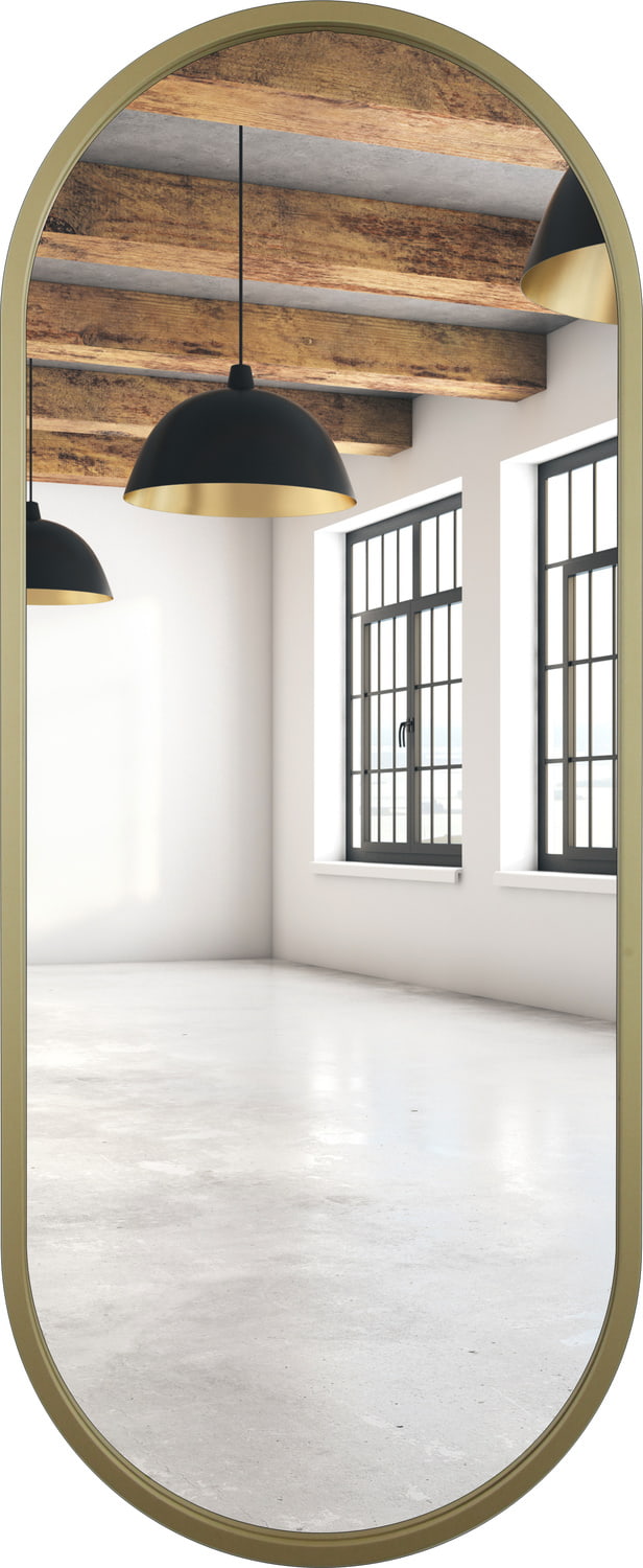 Lustro owalne złote rama MDF 155x55cm