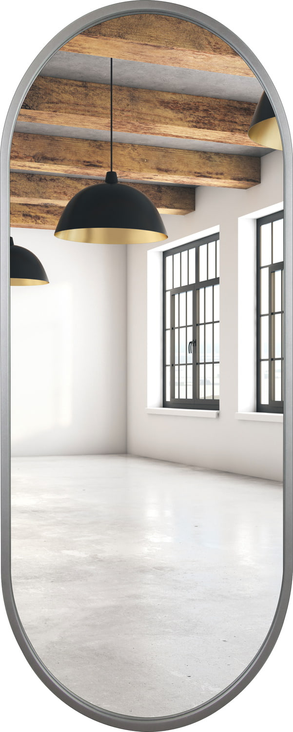 Lustro owalne srebrne rama MDF 50x150cm