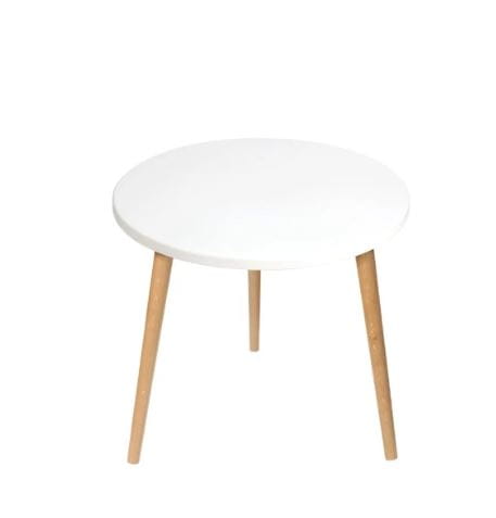 Stolik Crystal White 60 dębowe nogi - tytuł obrazka Stolik Crystal White 60 dębowe nogi