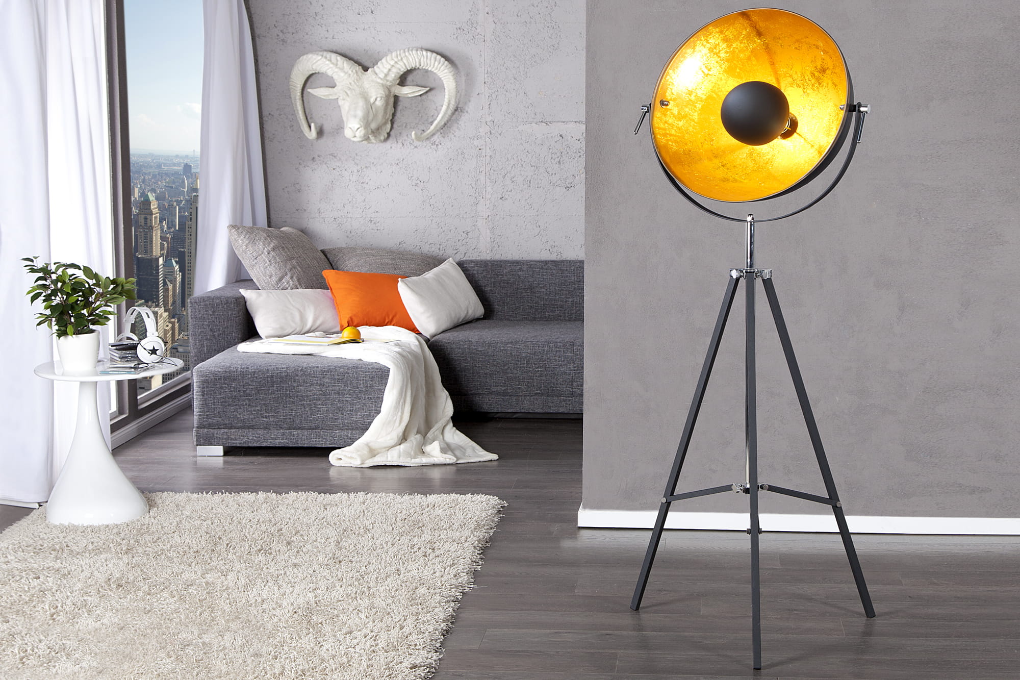 Lampa podłogowa Stan 160 cm złote - tytuł obrazka Lampa podłogowa Stan 160 cm złote