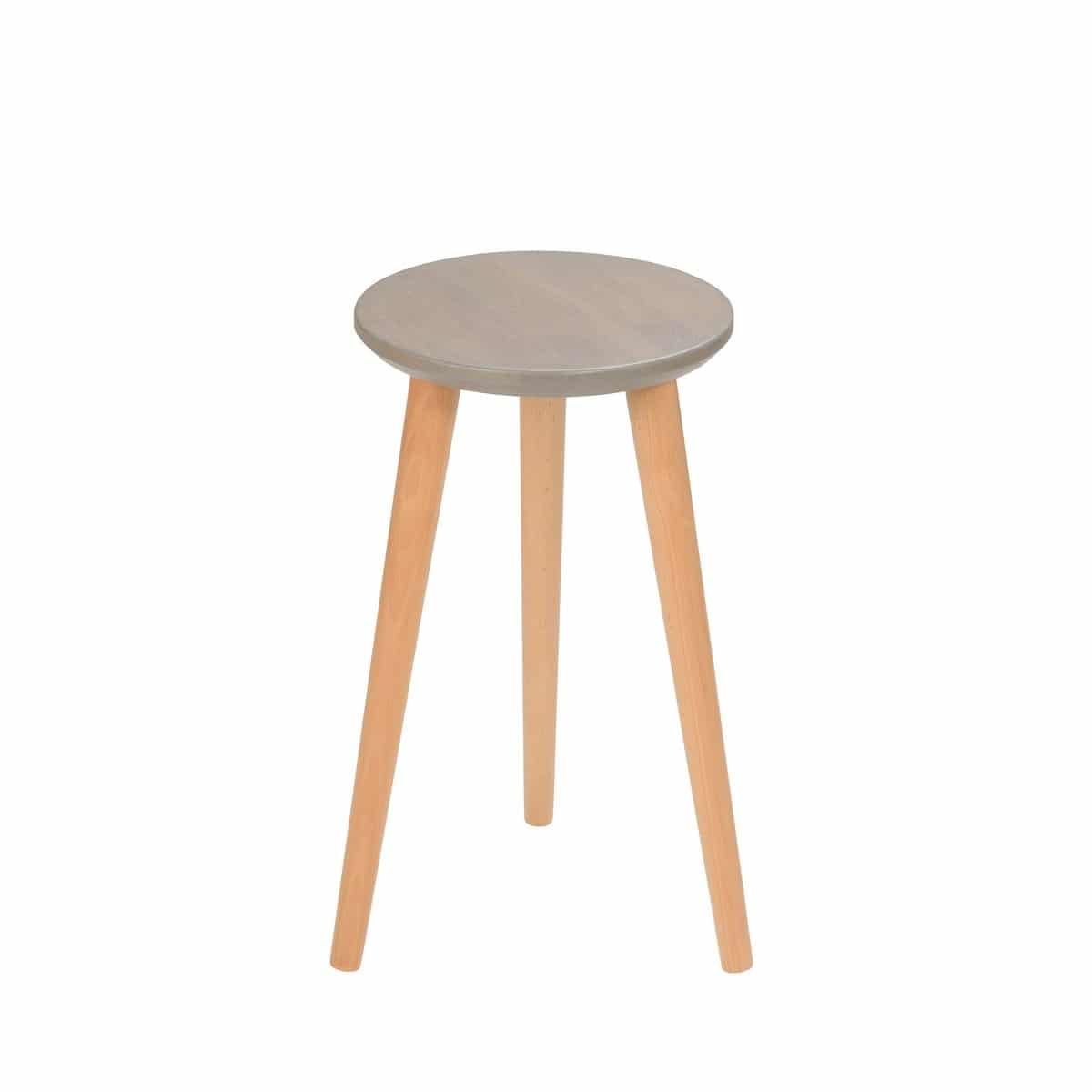 Taboret Scandi Gray 30 cm bukowe nogi - tytuł obrazka Taboret Scandi Gray 30 cm bukowe nogi