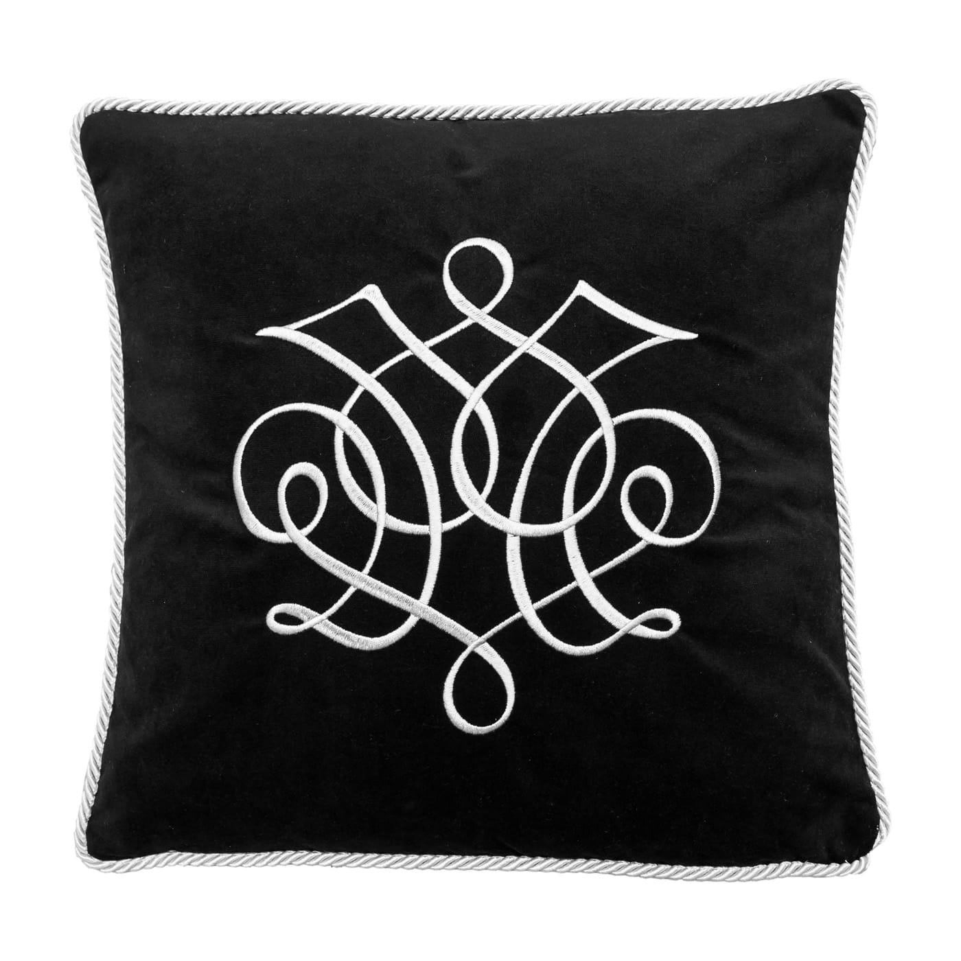 Haftowana Poduszka Velvet Ornament - dowolny kolor - tytuł obrazka Haftowana Poduszka Velvet Ornament – dowolny kolor