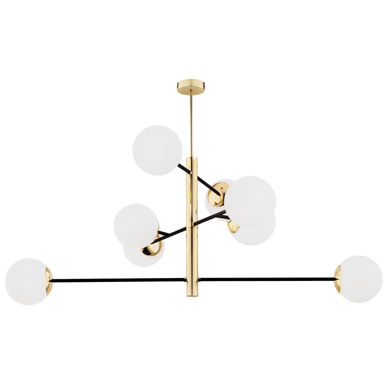 Lampa Wisząca Cameron Opal Mat Czarna mat Mosiądz 76,5x116x116cm - tytuł obrazka Lampa Wisząca Cameron Opal Mat Czarna mat Mosiądz 76,5x116x116cm