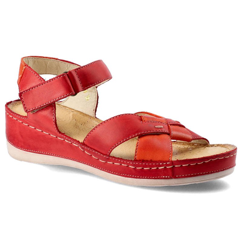 Czerwone Sandały Wasak Damskie Wygodne Buty rozmiar 36