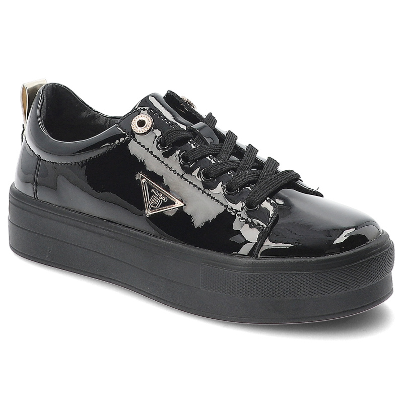 Sneakersy damskie Filippo, wykonane ze skóry naturalnej lakierowanej modny fason na platformie klasyczne sznurowanie ora...
