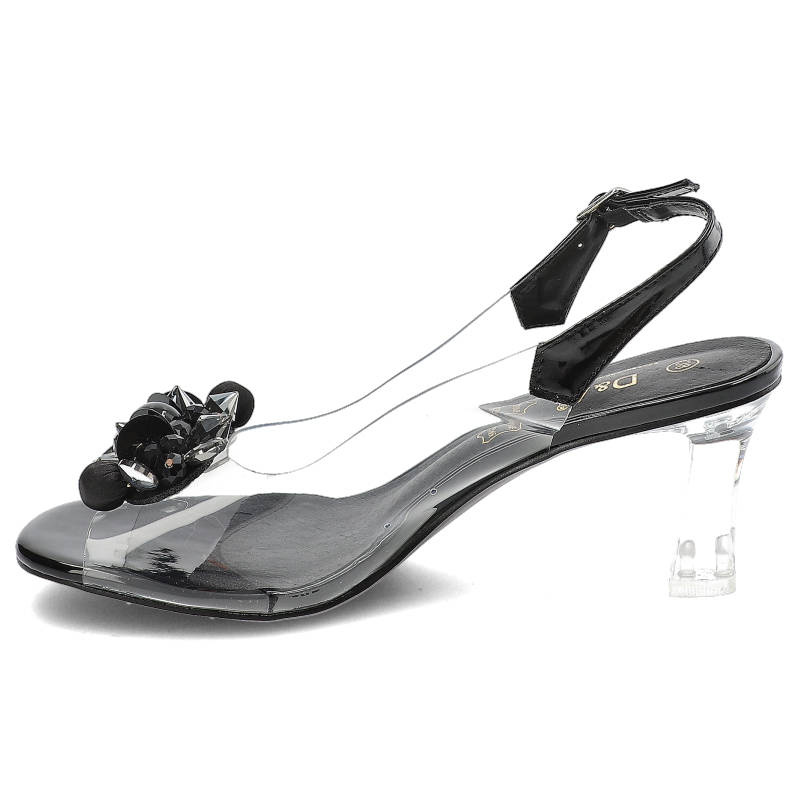 Sandały Czarne Sandały S.Barski Eleganckie Buty Na Obcasie 2